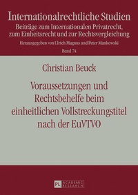 Abbildung von: Voraussetzungen und Rechtsbehelfe beim einheitlichen Vollstreckungstitel nach der EuVTVO - Peter Lang Verlag