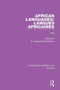 Abbildung von: African Languages/Langues Africaines - Routledge
