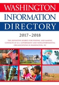 Cover: Washington Information Directory 2017-2018 - CQ Press