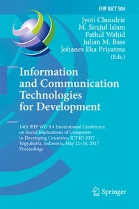 Enlarge image Cover: Information and Communication Technologies for Development - Springer