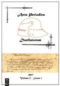 Cover: ACTA Periodica Duellatorum (Vol. 5, Issue 1) - De Gruyter