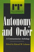 Cover: Autonomy and Order - Rowman & Littlefield Publishers