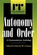 Cover: Autonomy and Order - Rowman & Littlefield Publishers