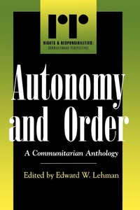 Enlarge image Cover: Autonomy and Order - Rowman & Littlefield Publishers