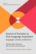Cover: Sources of Variation in First Language Acquisition - John Benjamins Publishing Co