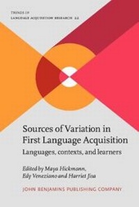 Enlarge image Cover: Sources of Variation in First Language Acquisition - John Benjamins Publishing Co