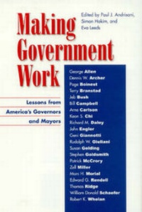 Enlarge image Cover: Making Government Work - Rowman & Littlefield Publishers
