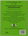 Cover: 50 D&uuml;rckheimRegister&reg;-FOLIEN f&uuml;r STEUERGESETZE u.a; zum Einheften und Unterteilen der Gesetzessammlungen - D&uuml;rckheim Verlag