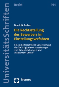 Abbildung von: Die Rechtsstellung des Bewerbers im Einstellungsverfahren - Nomos