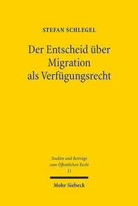 Abbildung von: Der Entscheid über Migration als Verfügungsrecht - Mohr Siebeck