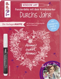 Abbildung von: Vorlagenmappe Fensterdeko mit dem Kreidemarker - Durchs Jahr mit Bine Brändle. Inkl. Original Kreidemarker von Kreul - Frech