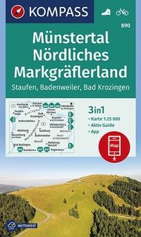 Abbildung von: KOMPASS Wanderkarte Münstertal, Nördliches Markgräflerland, Staufen, Badenweiler, Bad Krozingen - KOMPASS-Karten