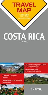 Abbildung von: KUNTH TRAVELMAP Costa Rica 1:700.000 - Kunth Verlag