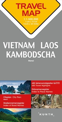 Abbildung von: KUNTH TRAVELMAP Vietnam, Laos, Kambodscha 1:1,5 Mio. - Kunth Verlag