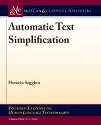 Enlarge image Cover: Automatic Text Simplification - Morgan and Claypool Life Sciences