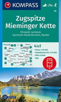 Abbildung von: KOMPASS Wanderkarte 25 Zugspitze, Mieminger Kette, Ehrwald, Lermoos, Garmisch-Partenkirchen, Reutte 1:50.000 - KOMPASS-Karten