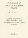 Bild: The Index of Middle English Prose Handlist II - D.S. Brewer