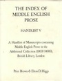 Cover: The Index of Middle English Prose Handlist V - D.S. Brewer
