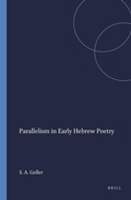 Cover: Parallelism in Early Hebrew Poetry - Scholars Press
