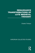 Cover: Renaissance Transformations of Late Medieval Thought - Variorum