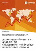 Cover: Unternehmensf&uuml;hrung. Wie l&auml;sst sich die Mitarbeitermotivation durch Anreizsysteme steigern? - GRIN Verlag