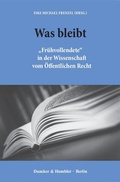 Cover: Was bleibt. - Duncker & Humblot