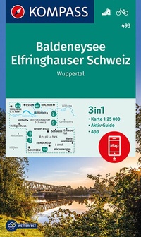 Abbildung von: KOMPASS Wanderkarte 493 Baldeneysee, Elfringhauser Schweiz, Wuppertal 1:25.000 - KOMPASS-Karten