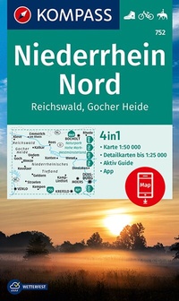 Abbildung von: KOMPASS Wanderkarte 752 Niederrhein Nord, Reichswald, Gocher Heide 1:50.000 - KOMPASS-Karten