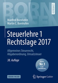 Abbildung von: Steuerlehre 1 Rechtslage 2017 - Springer Gabler