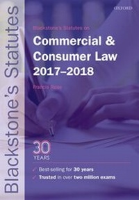 Abbildung von: Blackstone's Statutes on Commercial & Consumer Law 2017-2018 - Oxford University Press