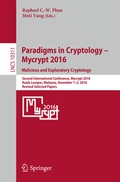 Cover: Paradigms in Cryptology - Mycrypt 2016. Malicious and Exploratory Cryptology - Springer
