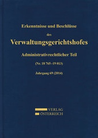 Abbildung von: Erkenntnisse und Beschlüsse des Verwaltungsgerichtshofes - Verlag Österreich