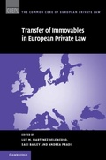 Cover: Transfer of Immovables in European Private Law - Cambridge University Press