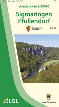 Abbildung von: Wanderkarte 1:35000 Sigmaringen Pfullendorf - Landesamt für Geoinformation und Landentwicklung Baden-Württemberg (LGL)