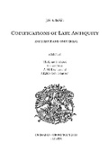 Cover: Codifications of Late Antiquity - Eleven International Publishing