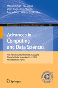 Cover: Advances in Computing and Data Sciences - Springer