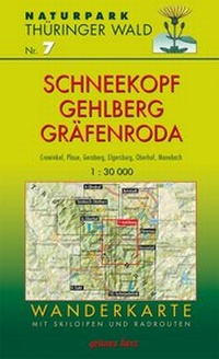 Abbildung von: Wanderkarte Schneekopf/Gehlberg und Gräfenroda - grünes herz