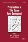 Cover: Preformulation in Solid Dosage Form Development - CRC Press
