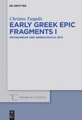 Cover: Early Greek Epic Fragments I - De Gruyter