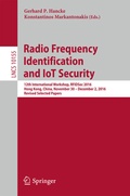 Cover: Radio Frequency Identification and IoT Security - Springer