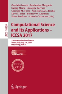 Enlarge image Cover: Computational Science and Its Applications - ICCSA 2017 - Springer