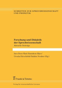 Abbildung von: Forschung und Didaktik der Sprechwissenschaft - Frank & Timme