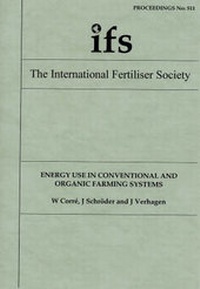 Enlarge image Cover: Energy Use in Conventional and Organic Farming Systems - International Fertiliser Society