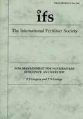 Cover: Soil Management for Nutrient Use Efficiency - International Fertiliser Society