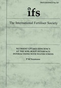 Cover: Nutrient Uptake Efficiency at the Soil-root Interface - International Fertiliser Society