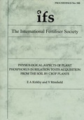 Cover: Physiological Aspects of Plant Phosphorus in Relation to Its Acquisition from the Soil by Plants - International Fertiliser Society