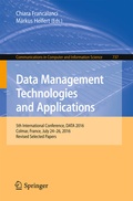 Cover: Data Management Technologies and Applications - Springer