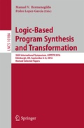 Cover: Logic-Based Program Synthesis and Transformation - Springer
