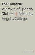 Cover: The Syntactic Variation of Spanish Dialects - Oxford University Press Inc