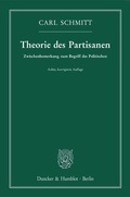 Cover: Theorie des Partisanen. - Duncker & Humblot